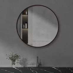 Arezzo Matt Black 700mm Round Mirror 9 Arezzo Matt Black 700mm Round Mirror -Vanity Unit Bathroom Suites az7brm d3