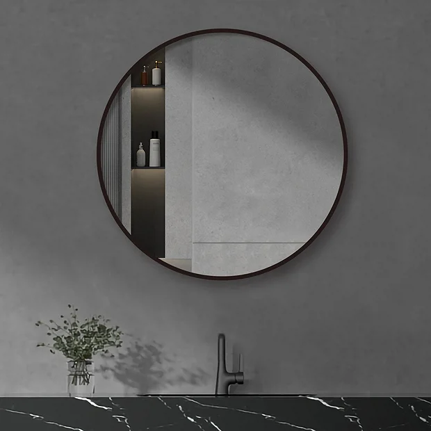 Arezzo Matt Black 700mm Round Mirror 6 Arezzo Matt Black 700mm Round Mirror - Image 4