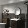 Arezzo Matt Black 600mm Round LED Illuminated Bathroom Mirror With Infrared Sensor & Anti-Fog -Vanity Unit Bathroom Suites az8900mb d2