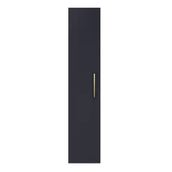 Arezzo Matt Blue Wall Hung Tall Storage Cabinet With Brushed Brass Handle -Vanity Unit Bathroom Suites azb14whcbb nd1
