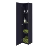 Arezzo Wall Hung Tall Storage Cabinet - Matt Blue - With Industrial Style Brushed Brass Handle