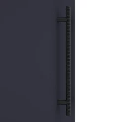 Arezzo Wall Hung Tall Storage Cabinet - Matt Blue - With Industrial Style Black Handle -Vanity Unit Bathroom Suites azb14whcbkis d1a