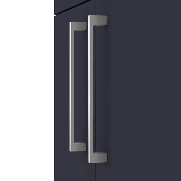 Arezzo Blue Floor Standing Vanity Unit, Tall Cabinet + Toilet Pack With Chrome Handles 7 Arezzo Blue Floor Standing Vanity Unit, Tall Cabinet + Toilet Pack With Chrome Handles - Image 5