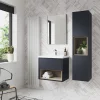 Arezzo Senza 1400mm Matt Blue / Vicenza Oak Wall Hung Tall Unit -Vanity Unit Bathroom Suites azbluvot d1