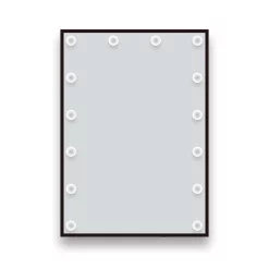 Arezzo Bulb Matt Black 500 X 700mm LED Illuminated Mirror With Motion Sensor + Anti-Fog -Vanity Unit Bathroom Suites azbm103 d1