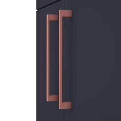 Arezzo Blue Floor Standing Vanity Unit, Tall Cabinet + Toilet Pack With Rose Gold Handles -Vanity Unit Bathroom Suites azbrgfsp1 d3