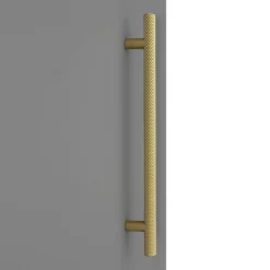 Arezzo Wall Hung Tall Storage Cabinet - Matt Grey - With Industrial Style Brushed Brass Handle -Vanity Unit Bathroom Suites azg14whcbbis d1