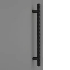 Arezzo Wall Hung Tall Storage Cabinet - Matt Grey - With Industrial Style Matt Black Handle -Vanity Unit Bathroom Suites azg14whcbkisd1