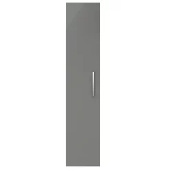 Arezzo Matt Grey Wall Hung Tall Storage Cabinet With Chrome Handle -Vanity Unit Bathroom Suites azg14whcch d1
