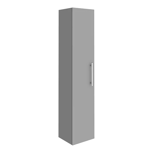 Arezzo Wall Hung Tall Storage Cabinet - Matt Grey - With Industrial Style Chrome Handle 4 Arezzo Wall Hung Tall Storage Cabinet - Matt Grey - With Industrial Style Chrome Handle - Image 2