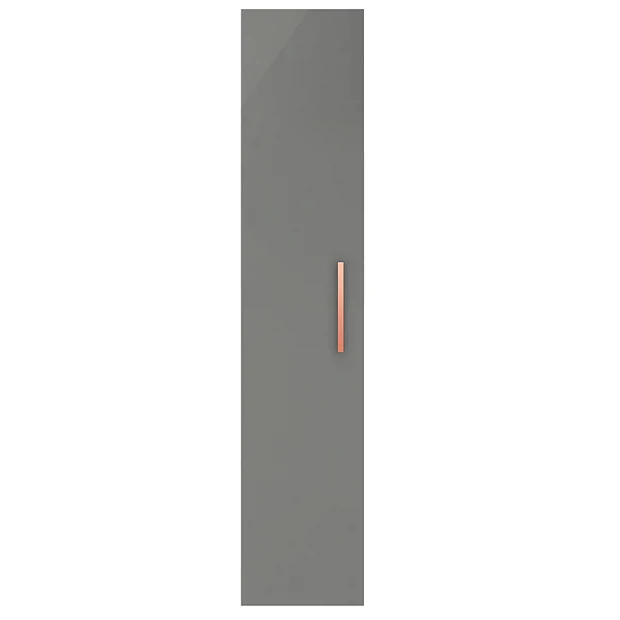 Arezzo Matt Grey Wall Hung Tall Storage Cabinet With Rose Gold Handle 5 Arezzo Matt Grey Wall Hung Tall Storage Cabinet With Rose Gold Handle - Image 3