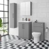 Arezzo 600 Matt Grey 2-Door Mirror Cabinet -Vanity Unit Bathroom Suites azg62mc d4