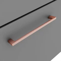 Arezzo Grey Wall Hung Sink Vanity Unit + Toilet Package With Rose Gold Handle -Vanity Unit Bathroom Suites azgrgwhp1 d3