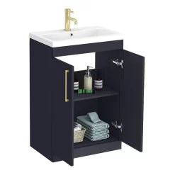Arezzo L-Shaped Shower Bath Suite - 1700mm With Blue Vanity Unit + Square Toilet 12 Arezzo L-Shaped Shower Bath Suite - 1700mm With Blue Vanity Unit + Square Toilet -Vanity Unit Bathroom Suites azlbsbb d3