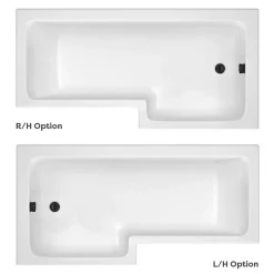 Arezzo L-Shaped Shower Bath Suite - 1700mm With Grey Vanity Unit + Wall Hung Toilet 10 Arezzo L-Shaped Shower Bath Suite - 1700mm With Grey Vanity Unit + Wall Hung Toilet -Vanity Unit Bathroom Suites azlsmbwh d1