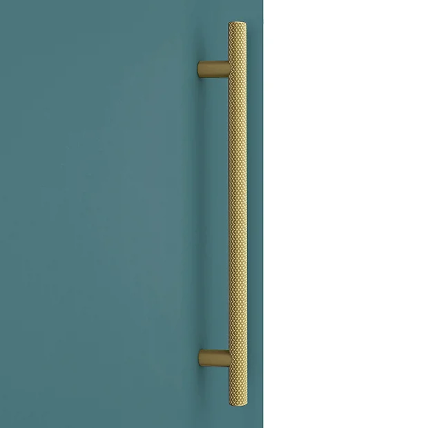 Arezzo Wall Hung Tall Storage Cabinet - Matt Teal Green - With Brushed Brass Chrome Handle 3 Arezzo Wall Hung Tall Storage Cabinet - Matt Teal Green - With Brushed Brass Chrome Handle