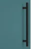 Arezzo Wall Hung Tall Storage Cabinet - Matt Teal Green - With Industrial Style Matt Black Handle -Vanity Unit Bathroom Suites aztg14whcbkis d1