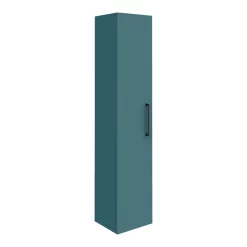Arezzo Matt Green Wall Hung Tall Storage Cabinet With Matt Black Handle