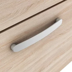 Brooklyn Bathroom Suite - Natural Oak With Chrome Handle - 500mm Wall Hung Vanity & Toilet -Vanity Unit Bathroom Suites b5whoakcc d3