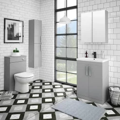 Klyn Bathroom Brooklyn 600mm Grey Mist Bathroom Mirror Cabinet - 2 Door 9 Klyn Bathroom Brooklyn 600mm Grey Mist Bathroom Mirror Cabinet - 2 Door -Vanity Unit Bathroom Suites b6gmwm d2