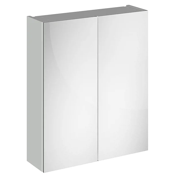 Klyn Bathroom Brooklyn 600mm Grey Mist Bathroom Mirror Cabinet - 2 Door 4 Klyn Bathroom Brooklyn 600mm Grey Mist Bathroom Mirror Cabinet - 2 Door - Image 2
