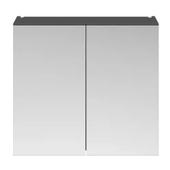 Klyn Bathroom Brooklyn 800mm Gloss Grey Bathroom Mirror Cabinet - 2 Door -Vanity Unit Bathroom Suites bm8gry d2