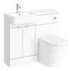 Klyn Bathroom Brooklyn 1000 Gloss White Semi-Recessed Combination Unit (Round Basin, Vanity + WC Unit) -Vanity Unit Bathroom Suites br145r d5