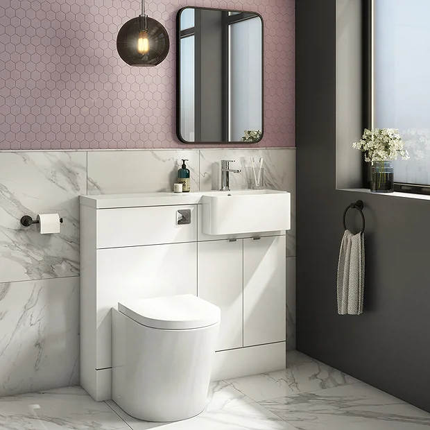 Klyn Bathroom Brooklyn 1000 Gloss White Semi-Recessed Combination Unit (Round Basin, Vanity + WC Unit) 4 Klyn Bathroom Brooklyn 1000 Gloss White Semi-Recessed Combination Unit (Round Basin, Vanity + WC Unit) - Image 2