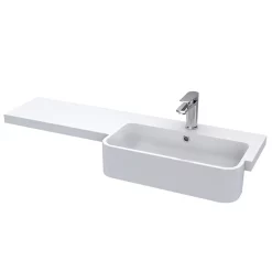Klyn Bathroom Brooklyn 1100 Gloss White Semi-Recessed Combination Unit (Round Basin, Vanity + WC Unit) 8 Klyn Bathroom Brooklyn 1100 Gloss White Semi-Recessed Combination Unit (Round Basin, Vanity + WC Unit) -Vanity Unit Bathroom Suites br14wd1