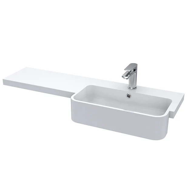 Klyn Bathroom Brooklyn 1100 Gloss White Semi-Recessed Combination Unit (Round Basin, Vanity + WC Unit) 5 Klyn Bathroom Brooklyn 1100 Gloss White Semi-Recessed Combination Unit (Round Basin, Vanity + WC Unit) - Image 3