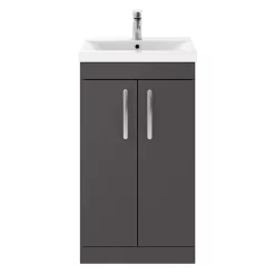 Klyn Bathroom Brooklyn Gloss Grey Bathroom Suite -Vanity Unit Bathroom Suites brggbs d2