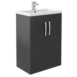 Klyn Bathroom Brooklyn Black Bathroom Suite With L-Shaped Bath -Vanity Unit Bathroom Suites brooklynhaciendablackbathroomsuitewithlshapedbathd3