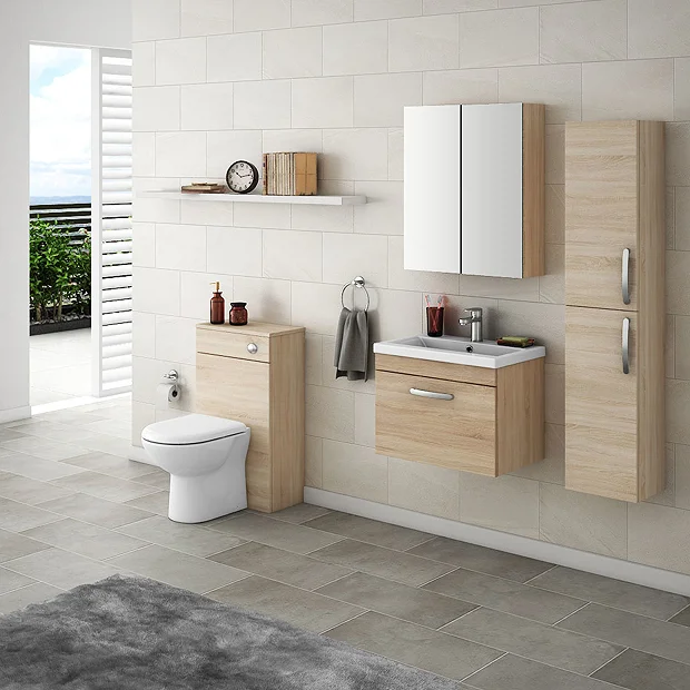 Klyn Bathroom Brooklyn Natural Oak Wall Hung Vanity Furniture Package 4 Klyn Bathroom Brooklyn Natural Oak Wall Hung Vanity Furniture Package - Image 2