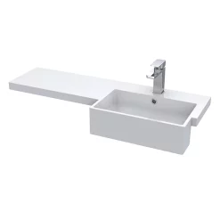 Klyn Bathroom Brooklyn 1000 Grey Avola Semi-Recessed Combination Unit (Square Basin, Vanity + WC Unit) -Vanity Unit Bathroom Suites bs54lrd1