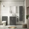 Klyn Bathroom Brooklyn Gloss Grey Wall Hung 2 Door Tall Storage Cabinet -Vanity Unit Bathroom Suites btbgg n d1