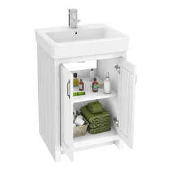 Chatsworth 3-Piece Traditional White Bathroom Suite -Vanity Unit Bathroom Suites c3pcwht d1