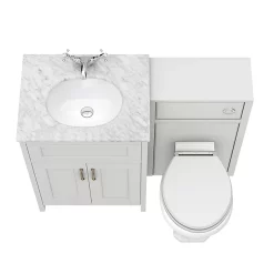 Chatsworth White Marble Traditional Grey Vanity Unit + Toilet Package 13 Chatsworth White Marble Traditional Grey Vanity Unit + Toilet Package -Vanity Unit Bathroom Suites c610grywht n d5