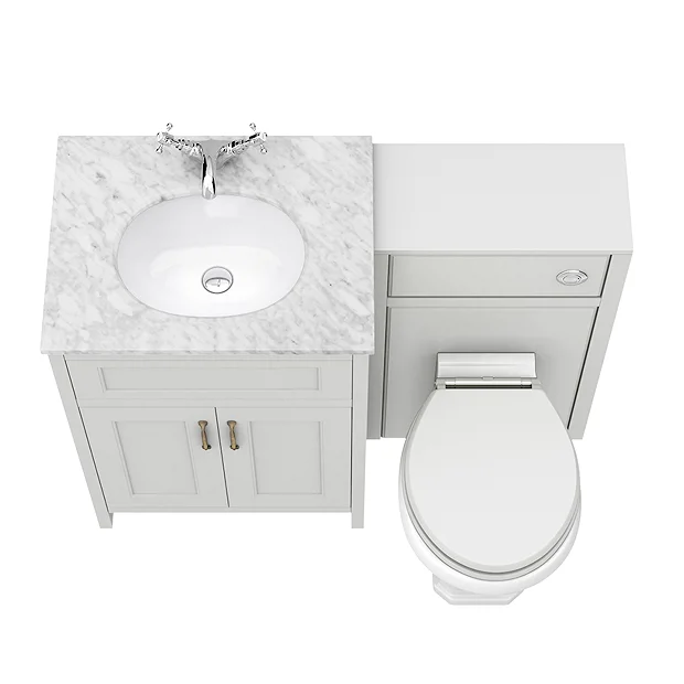 Chatsworth White Marble Traditional Grey Vanity Unit + Toilet Package 8 Chatsworth White Marble Traditional Grey Vanity Unit + Toilet Package - Image 6