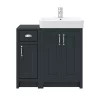Chatsworth Traditional Graphite 560mm Vanity Sink + 300mm Cupboard Unit -Vanity Unit Bathroom Suites c825blk n d6