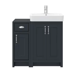 Chatsworth Traditional Graphite 560mm Vanity Sink + 300mm Cupboard Unit