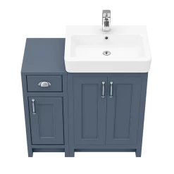 Chatsworth Traditional Blue 560mm Vanity Sink + 300mm Cupboard Unit