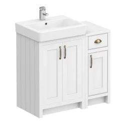 Chatsworth Traditional White 560mm Vanity Sink + 300mm Cupboard Unit -Vanity Unit Bathroom Suites c825wht d6