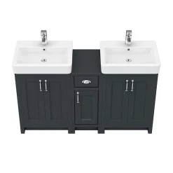 Chatsworth Traditional Graphite Double Basin Vanity + Cupboard Combination Unit 11 Chatsworth Traditional Graphite Double Basin Vanity + Cupboard Combination Unit -Vanity Unit Bathroom Suites cblk142pknd2