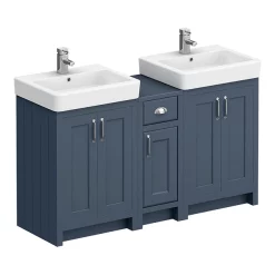 Chatsworth Traditional Blue Double Basin Vanity + Cupboard Combination Unit 10 Chatsworth Traditional Blue Double Basin Vanity + Cupboard Combination Unit -Vanity Unit Bathroom Suites cblu142pknd1