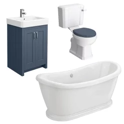 Chatsworth Blue Close Coupled Roll Top Bathroom Suite