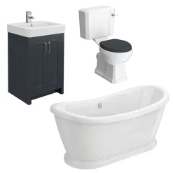 Chatsworth Graphite Close Coupled Roll Top Bathroom Suite 13 Chatsworth Graphite Close Coupled Roll Top Bathroom Suite -Vanity Unit Bathroom Suites cccbkbs d5