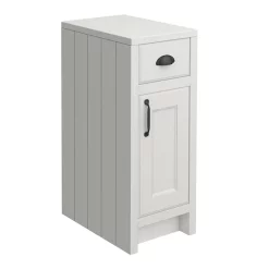 Chatsworth Traditional Grey Double Basin Vanity + Cupboard Combination Unit With Matt Black Handles