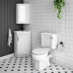 Chatsworth Corner Mirror Cabinet White -Vanity Unit Bathroom Suites chatcrnwhtmb d4