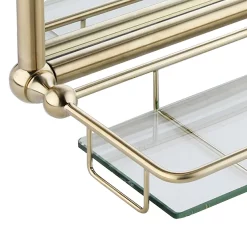 Chatsworth Traditional 700 X 490mm Arched Mirror With Glass Shelf - Brushed Brass -Vanity Unit Bathroom Suites chtbbms d1
