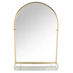 Chatsworth Traditional 700 X 490mm Arched Mirror With Glass Shelf - Brushed Brass -Vanity Unit Bathroom Suites chtbbms d3
